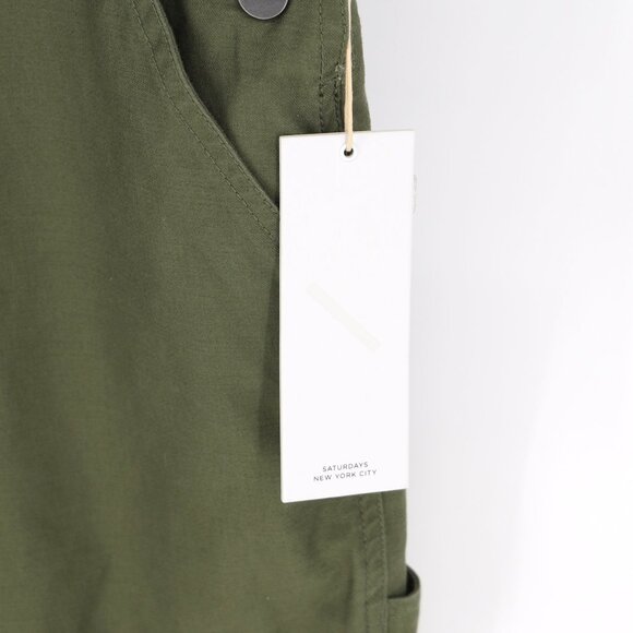 NWT SATURDAYS NYC Men's Sigrid Overalls Cotton Canvas Sage Green Size S - Picture 5 of 14